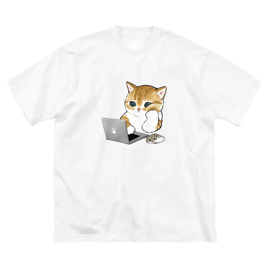 mofusandの在宅勤務にゃん ビッグシルエットTシャツ