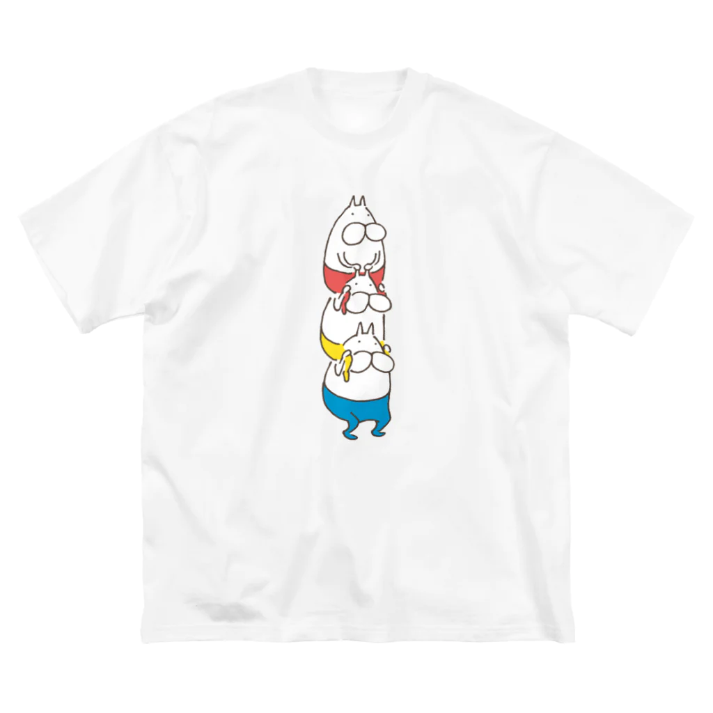 くらきち ONLINE SHOPのねこタイツ かたぐるま Big T-Shirt