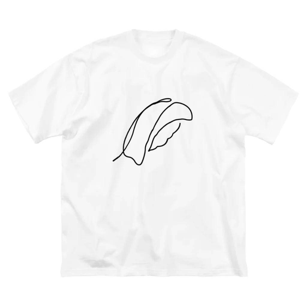 9bdesignの一筆描きの鮨 ビッグシルエットTシャツ