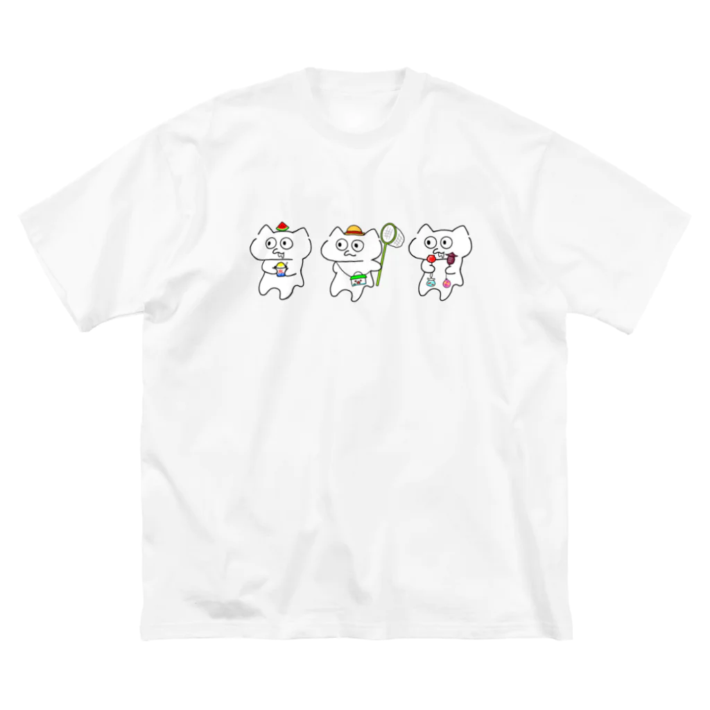 ennuのじゅるねこの夏休み ビッグシルエットTシャツ