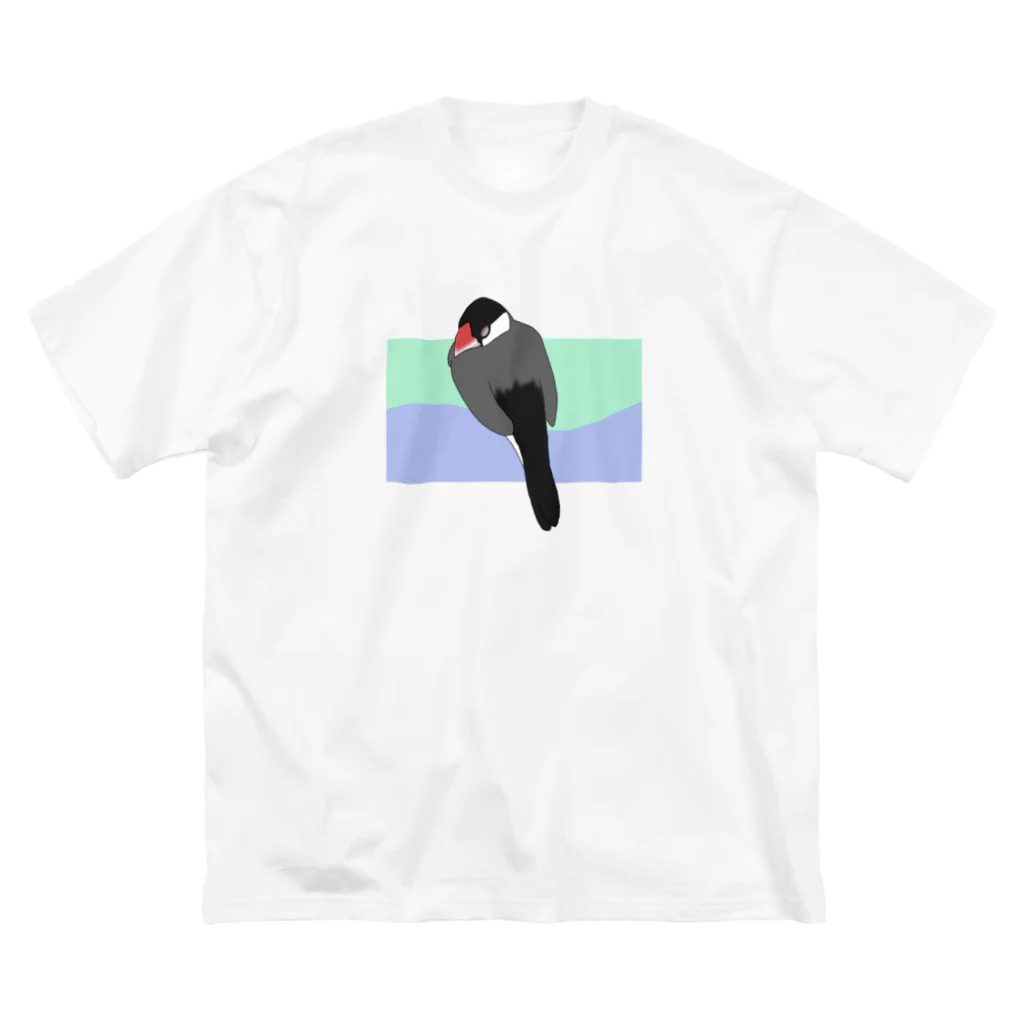 文鳥スズキの文鳥ちゅぴちゃん ビッグシルエットTシャツ