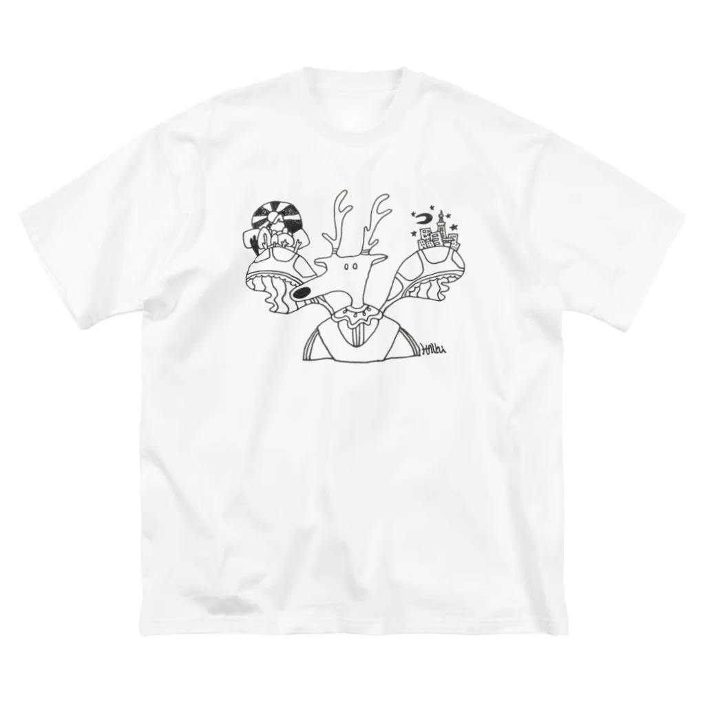 HAL-HIの鹿人 ビッグシルエットTシャツ