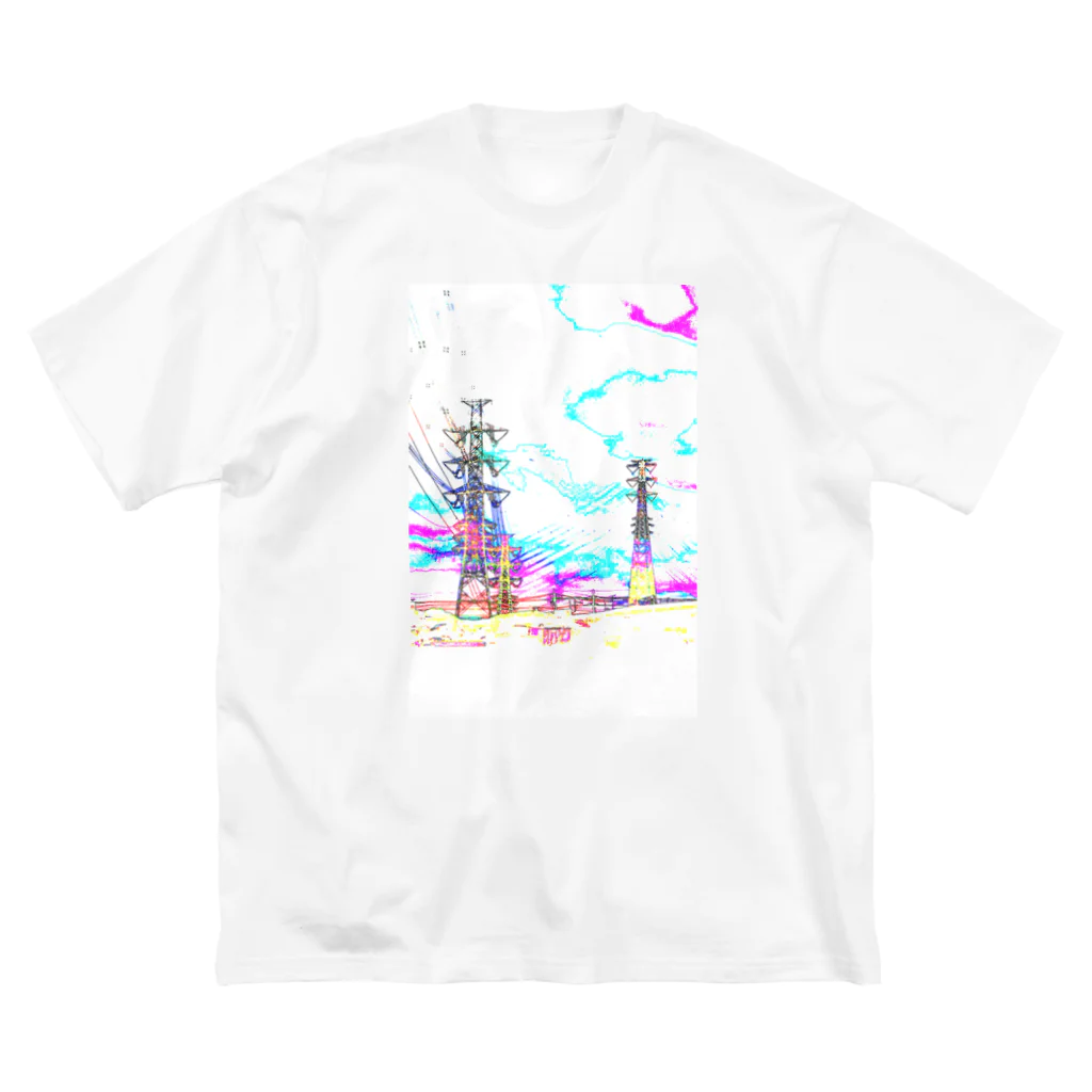 Electrical Babel @ SUZURIのEB-TS001-W "Psychedelic White" ビッグシルエットTシャツ