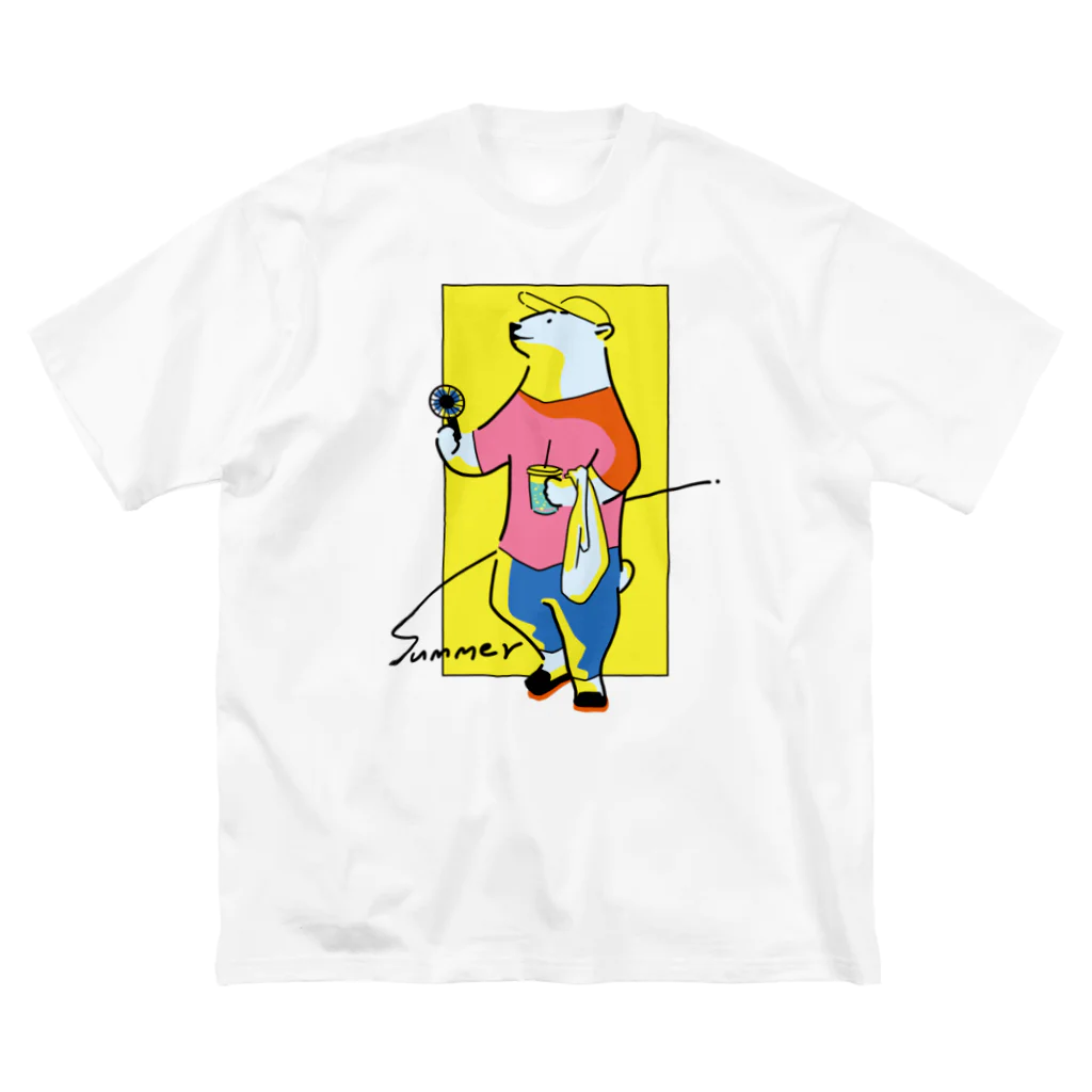 もふもふももふのシティベアーなしろくまくんサマー(yellow) ビッグシルエットTシャツ