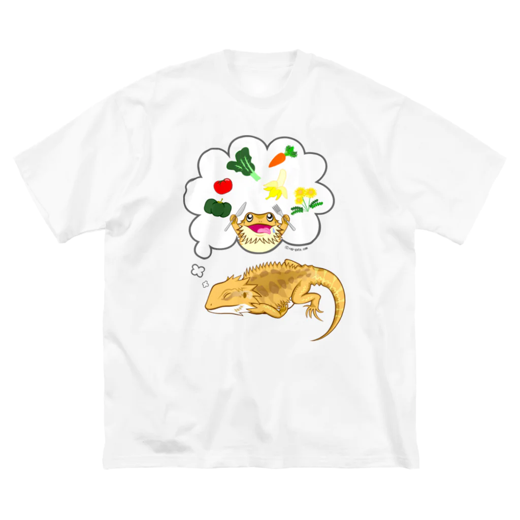 もむのふの爬虫類グッズやさんの夢見るフトアゴちゃん ビッグシルエットTシャツ