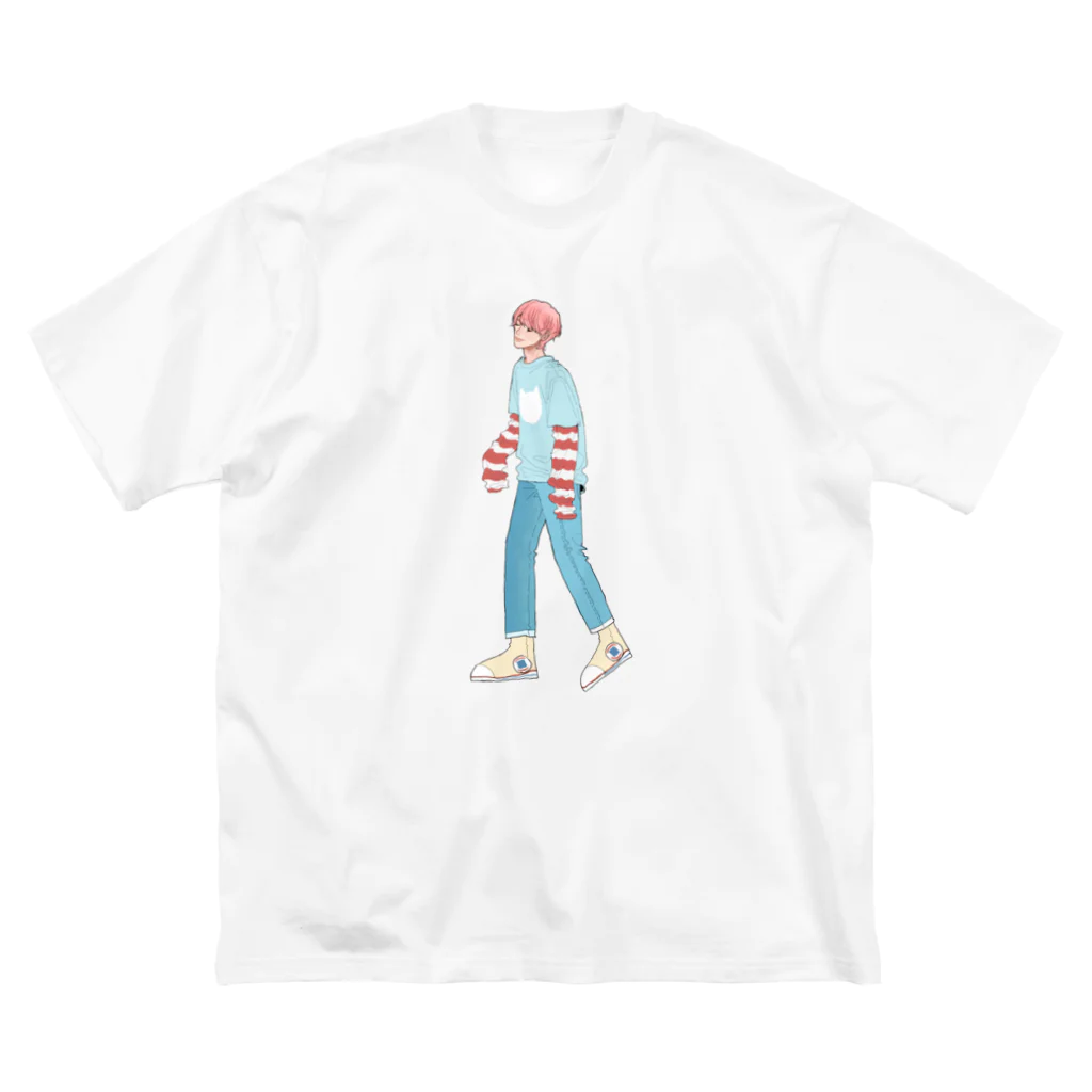 ルソー2世のピンク髪の男性 ビッグシルエットTシャツ