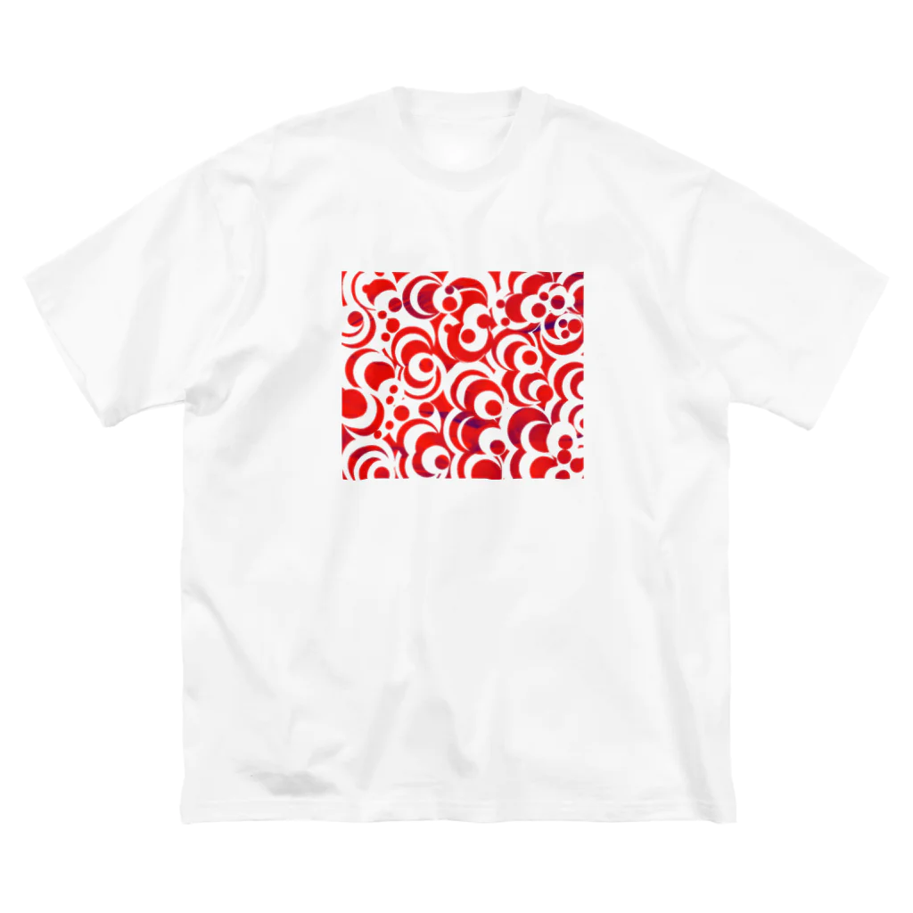 MUGURa-屋の無題・赤 ビッグシルエットTシャツ