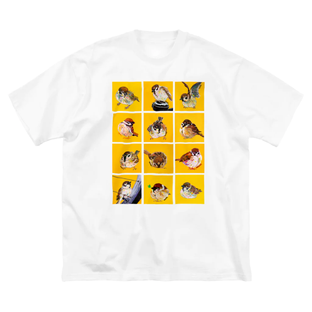 MOCCHIのカラフルショップのちゅんがいっぱい ビッグシルエットTシャツ