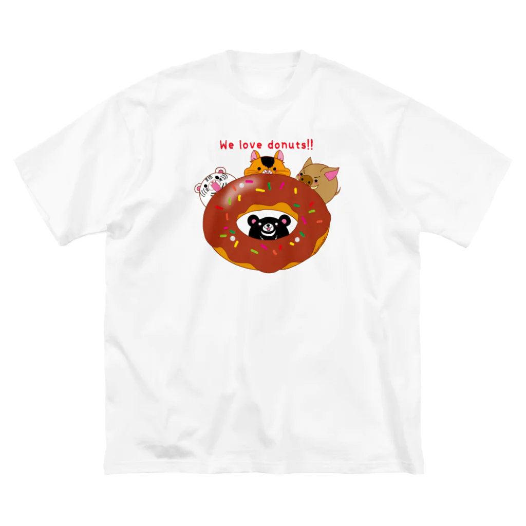 Draw freelyのWe love donuts!!  ビッグシルエットTシャツ