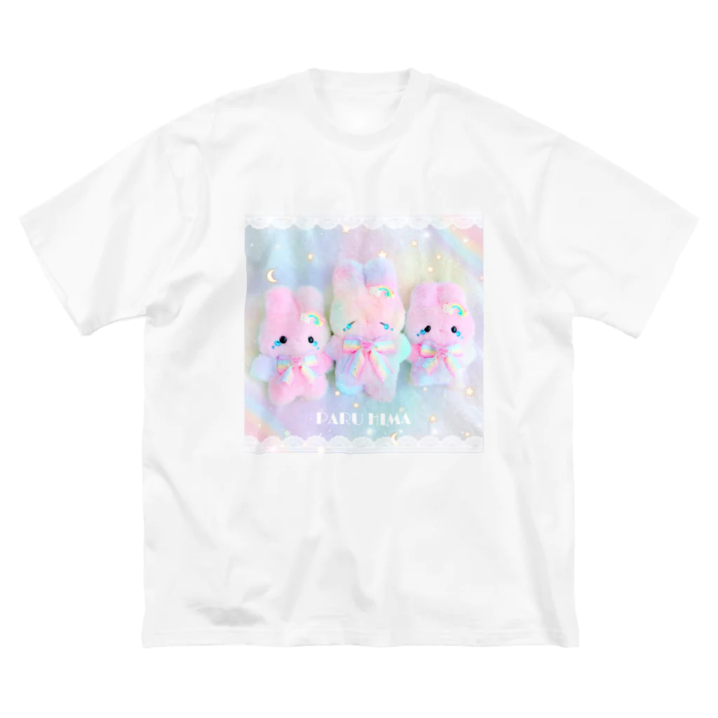 PARU HIMAの虹色泣き虫ふわうさ ビッグシルエットTシャツ