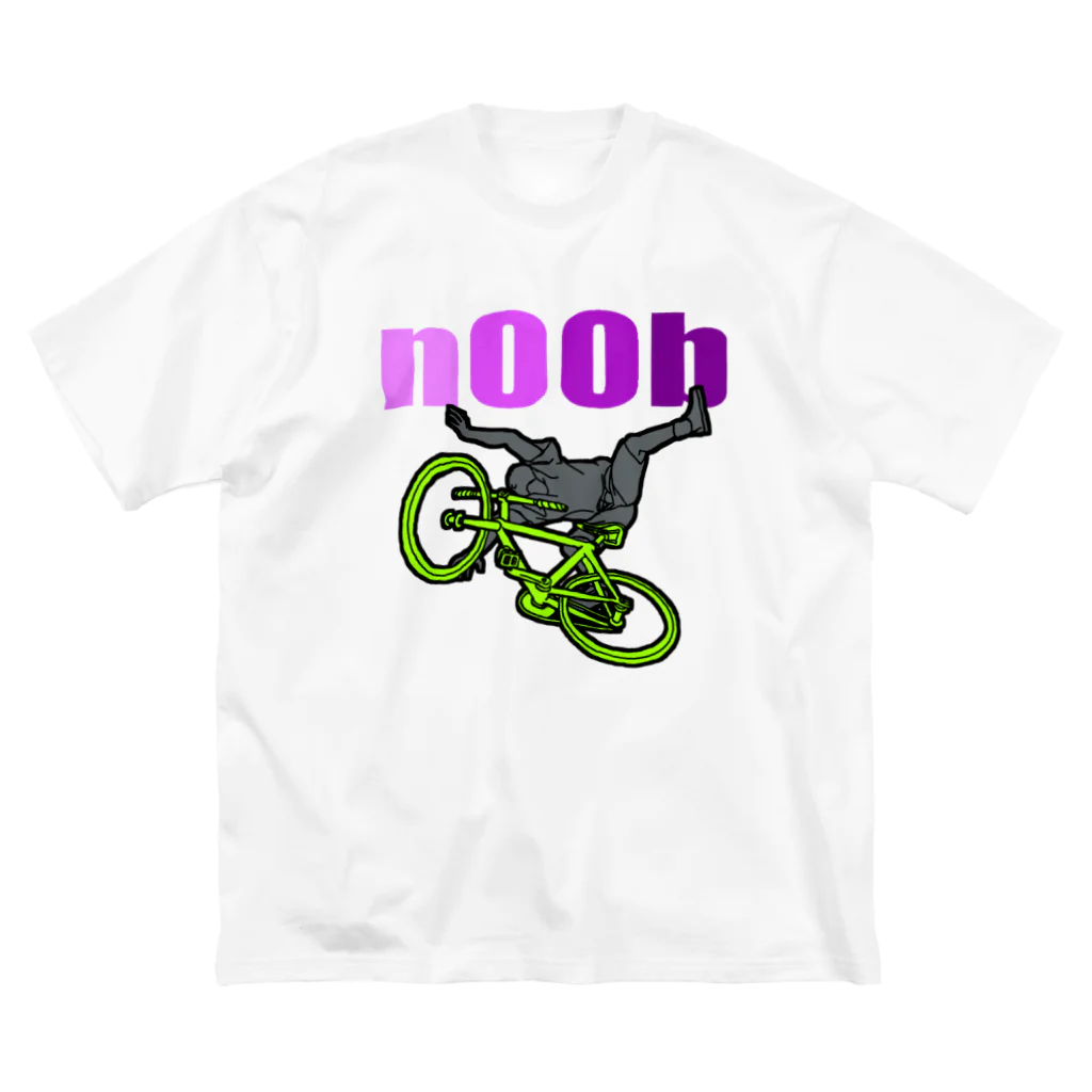 komgikogikoのnoob(ヘッタクソ)ムラサキ ビッグシルエットTシャツ