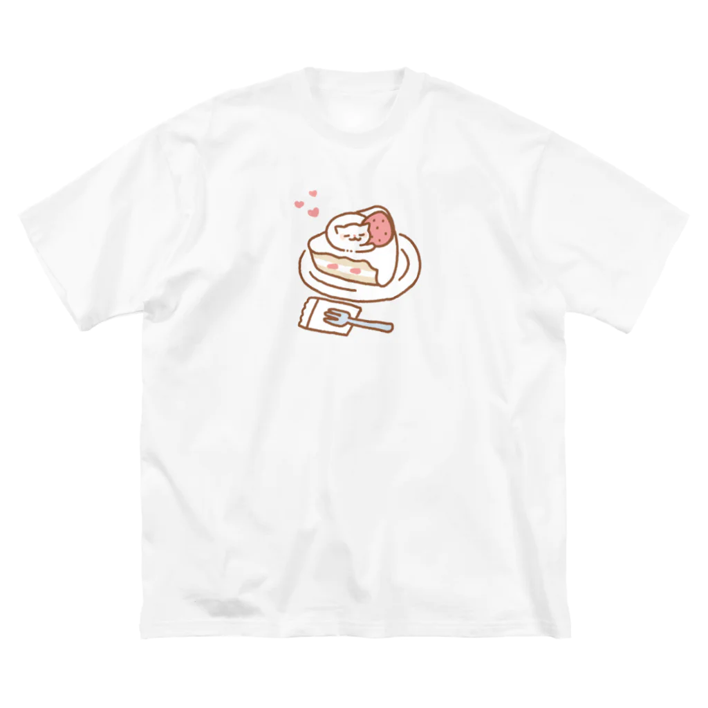 まよはうすのショートケーキおキャット ビッグシルエットTシャツ