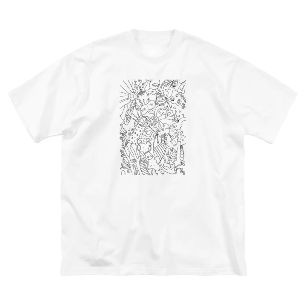 katyanosekaiのtrippy world 白黒 ビッグシルエットTシャツ