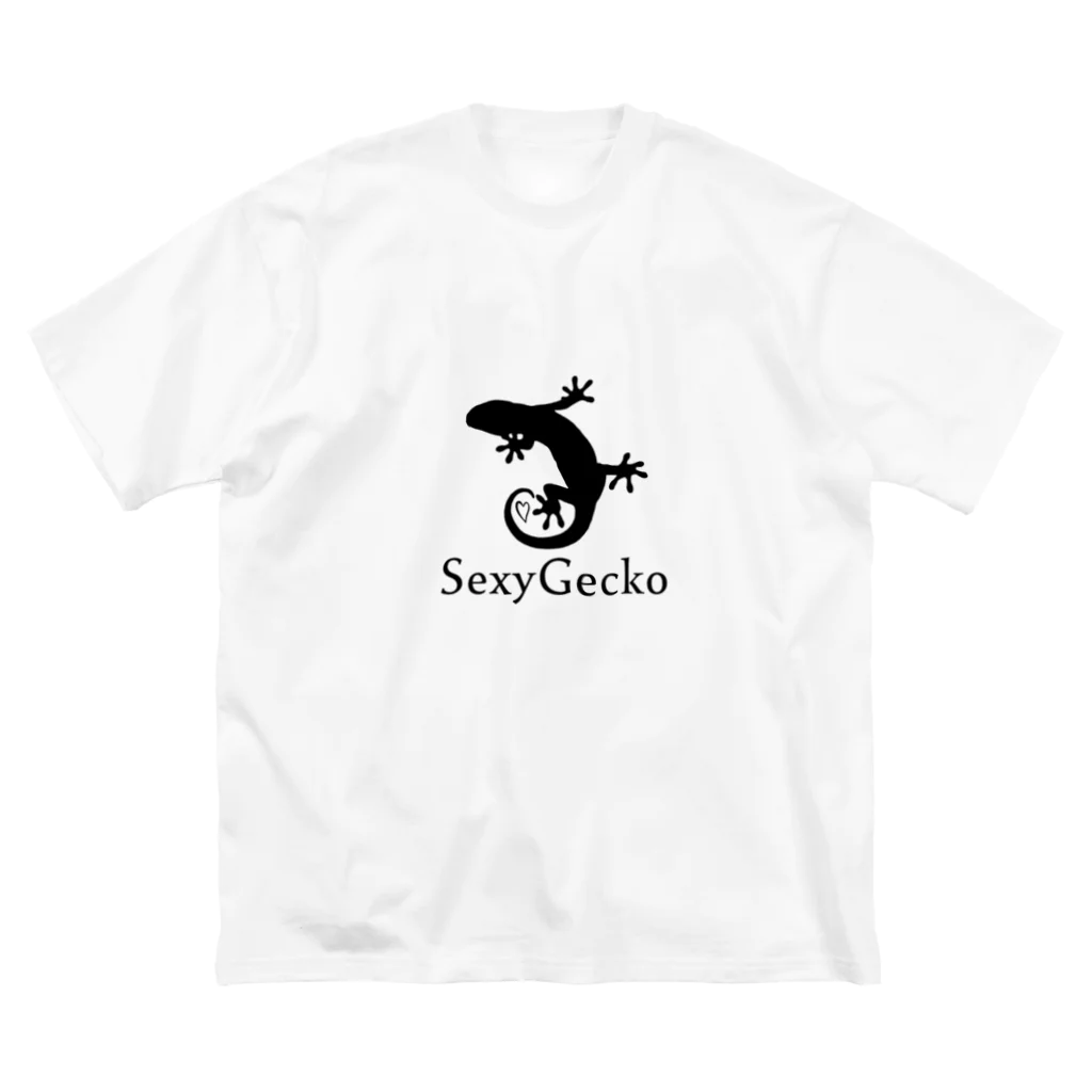 雑貨屋　霧の字のSexy Gecko（黒） ビッグシルエットTシャツ