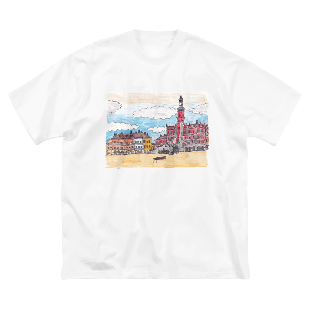 ISFnet_Benefit_Aoyamaのポーランド画 ビッグシルエットTシャツ