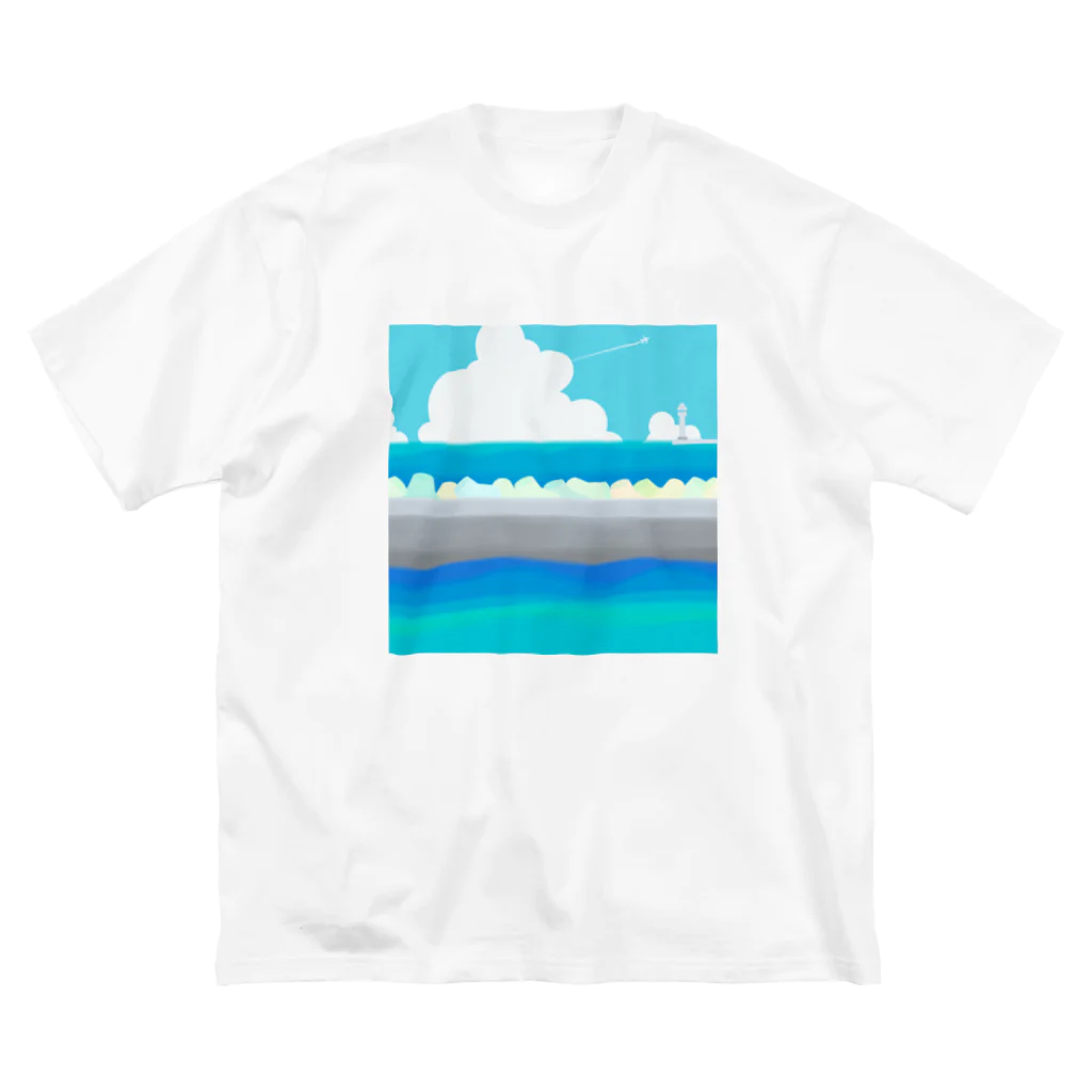 にんじんちびこのお気に入りの海岸 ビッグシルエットTシャツ