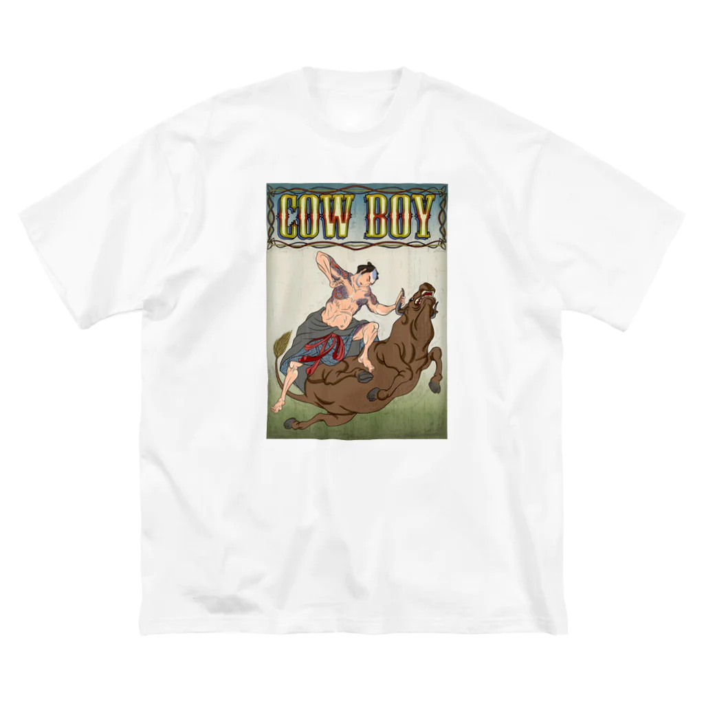 nidan-illustrationの"cow boy"(武者絵) #1 ビッグシルエットTシャツ