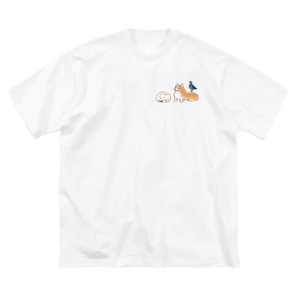 CHIKUSHOの幸せな動物Tシャツ Big T-Shirt