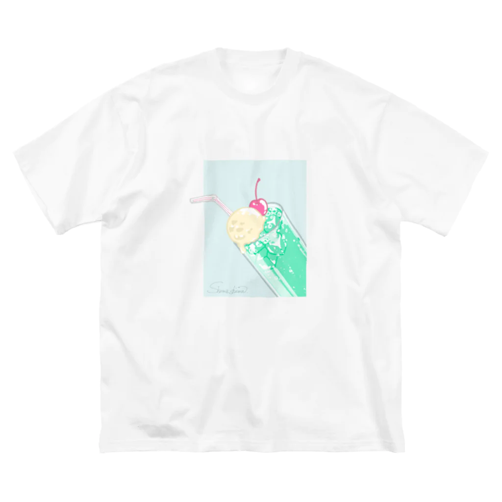 くろきち すとあのしゅわしゅわ くりぃむ そーだ めろん ビッグシルエットTシャツ