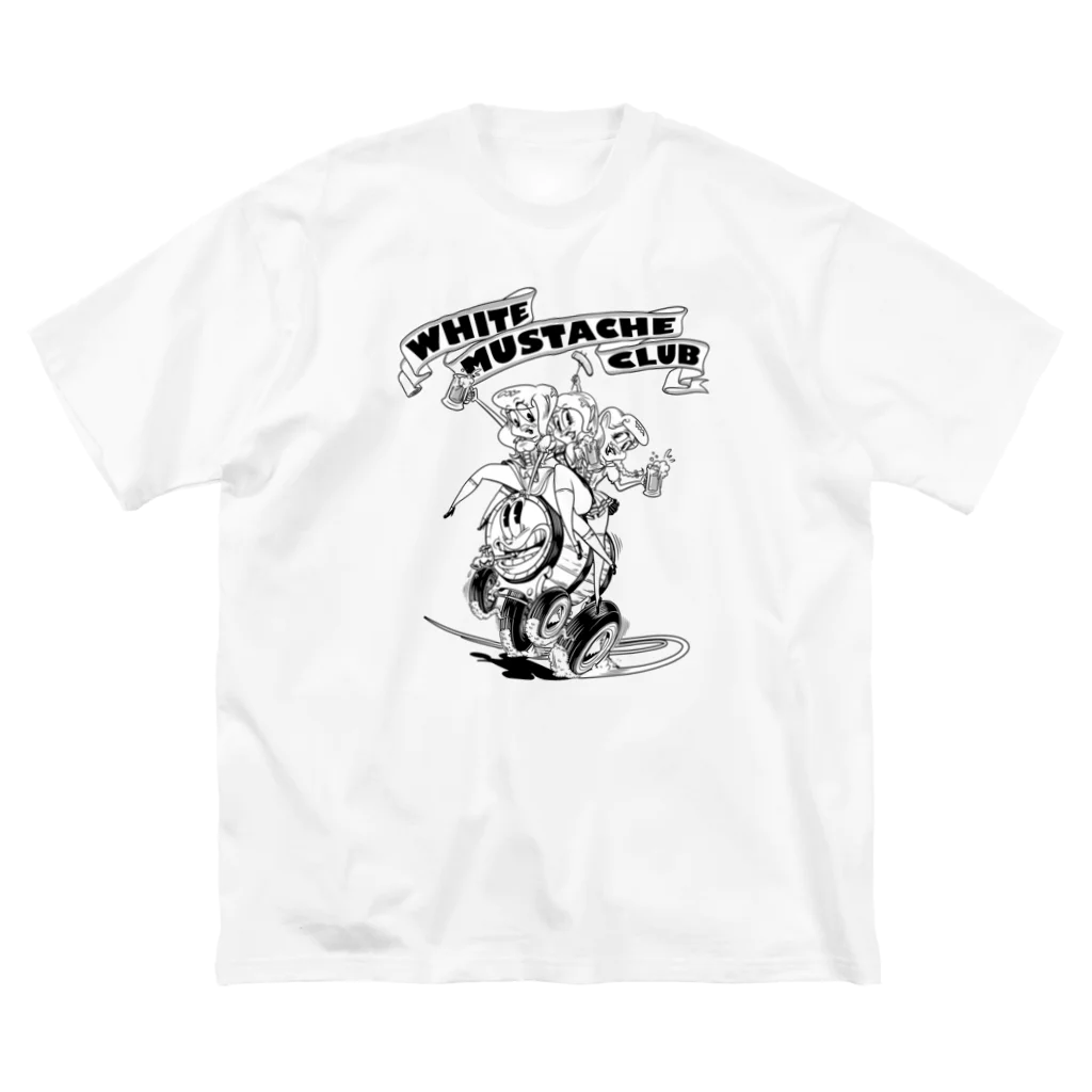 nidan-illustrationの"WHITE MUSTACHE CLUB"(タイトルなし)) ビッグシルエットTシャツ