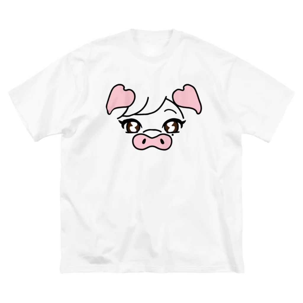 ブタのあすブーちゃんのブタのあすブーちゃん ビッグシルエットTシャツ