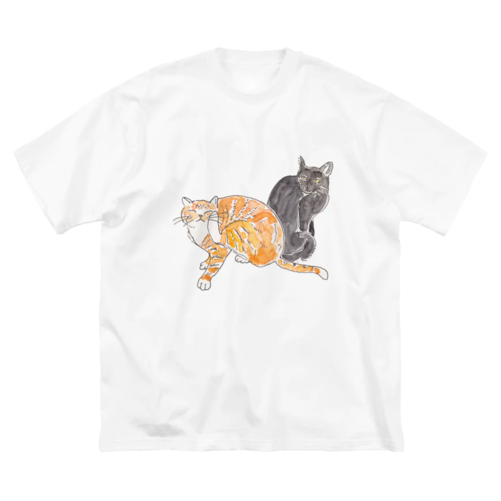 草地家のねこ（なや図書館併設）のもえくろ Big T-Shirt