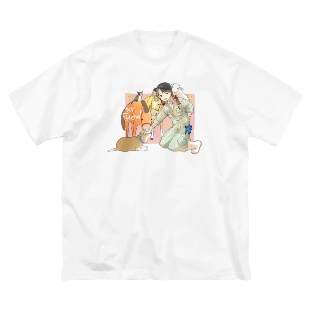 poniponiの集まれ！ヤギ馬犬猫 Big T-Shirt