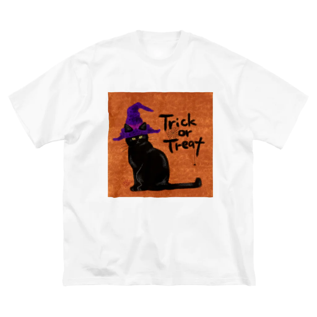 ねこねこ堂の黒猫　TRICK OR TREAT Big T-Shirt