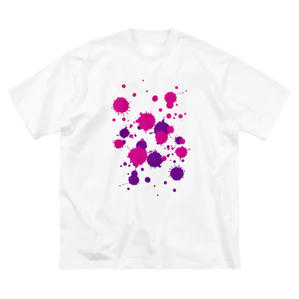 MAGENTA INFINITYのピンク紫のしぶき ビッグシルエットTシャツ