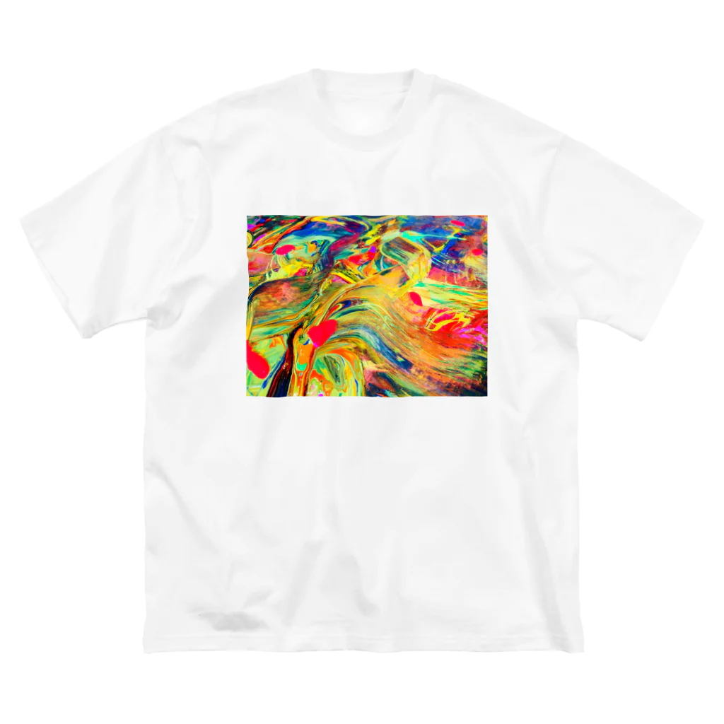 Love's oceanのカラフルウェーブ ビッグシルエットTシャツ