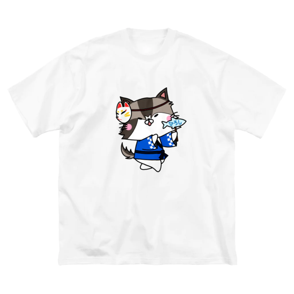 ANAN＠猫ひろしの人🥚🥚のお祭り猫 ビッグシルエットTシャツ
