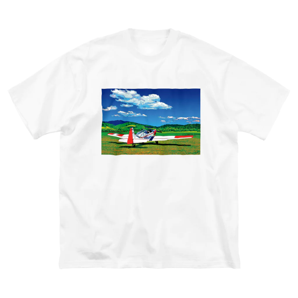 GALLERY misutawoの草原の飛行機 ビッグシルエットTシャツ