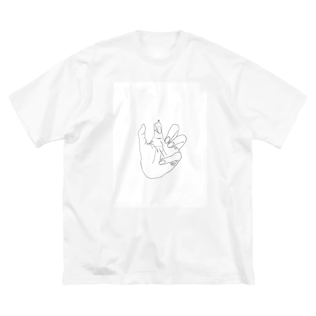 ti-puの握り手イラスト ビッグシルエットTシャツ