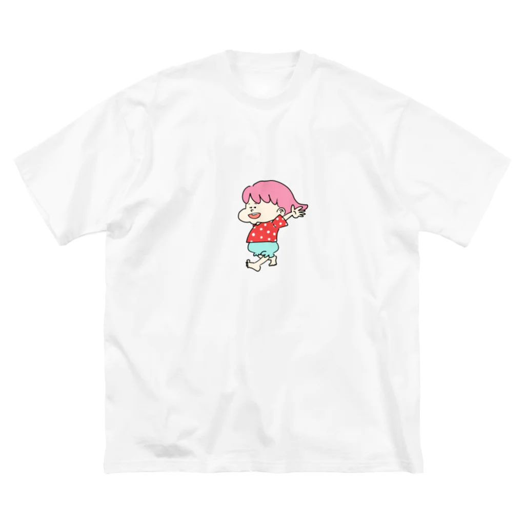 かまねりショップの走る子ちゃん ビッグシルエットTシャツ