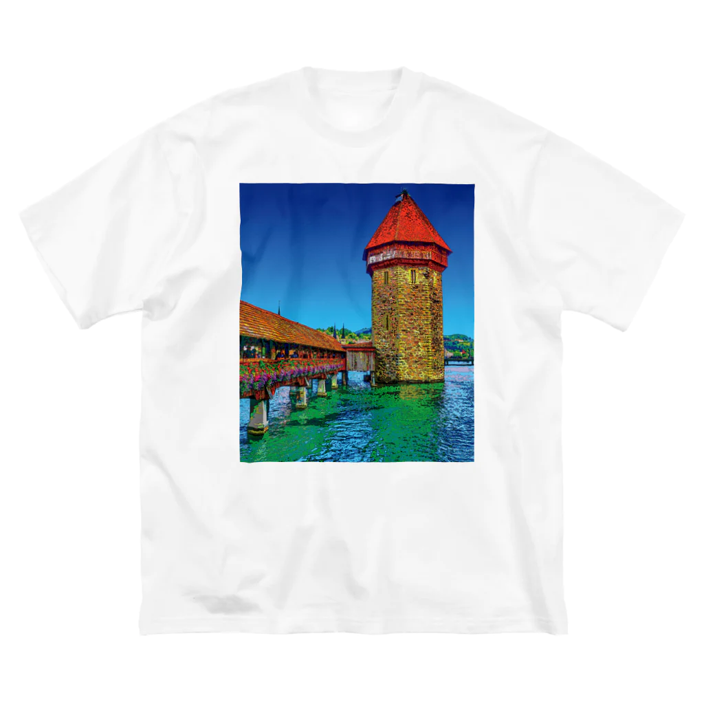 GALLERY misutawoのスイス カペル橋 ビッグシルエットTシャツ