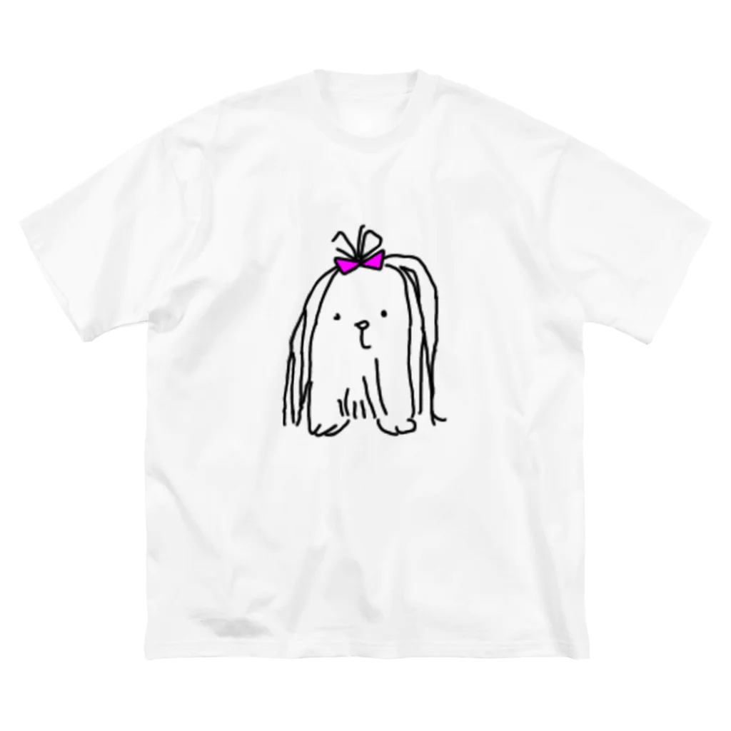 sasasoのもふもふのお友達 ビッグシルエットTシャツ