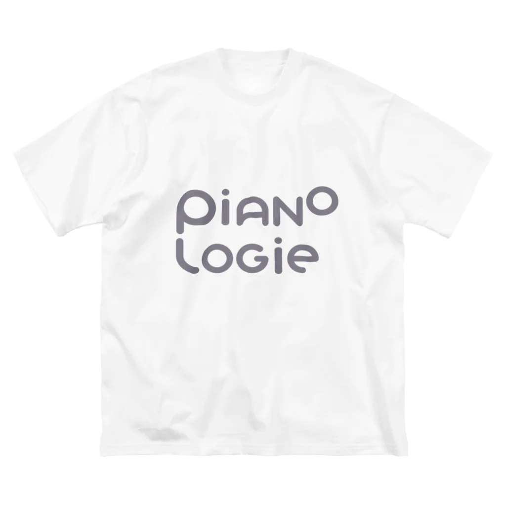 PIANOLOGIEのピアノロジーロゴ グレイ ビッグシルエットTシャツ