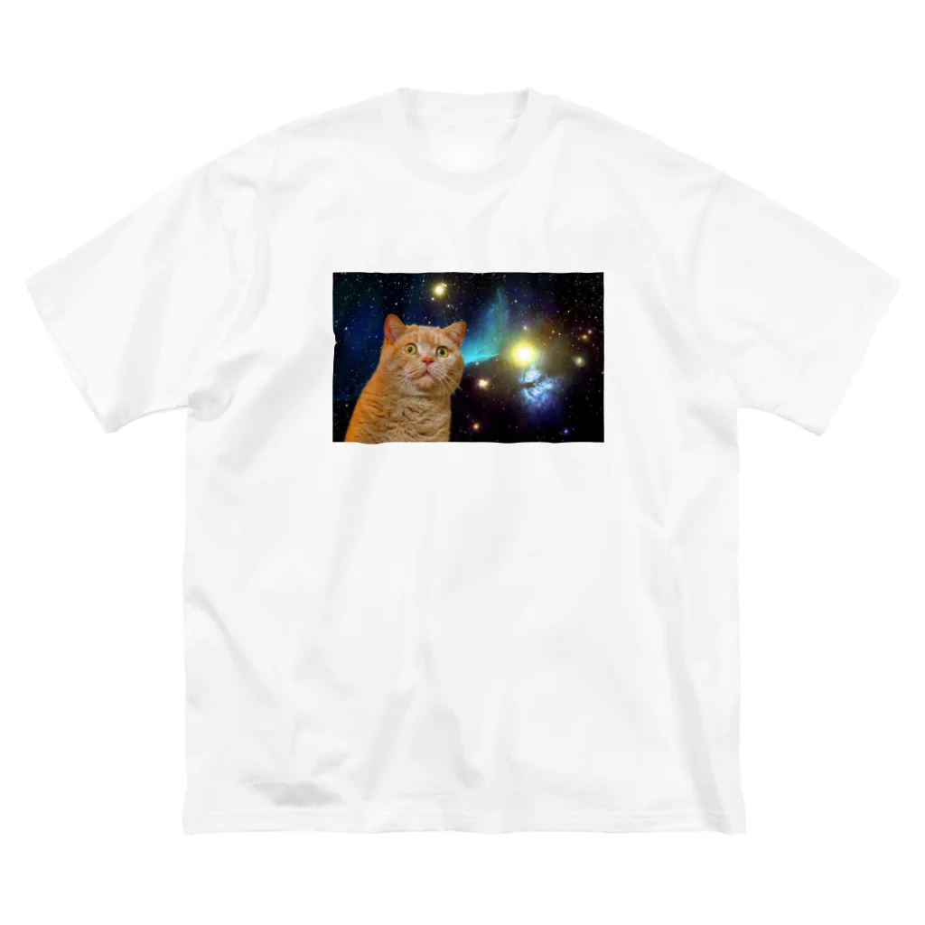 スペースキャットのTシャツ用の拾い画ねこ ビッグシルエットTシャツ