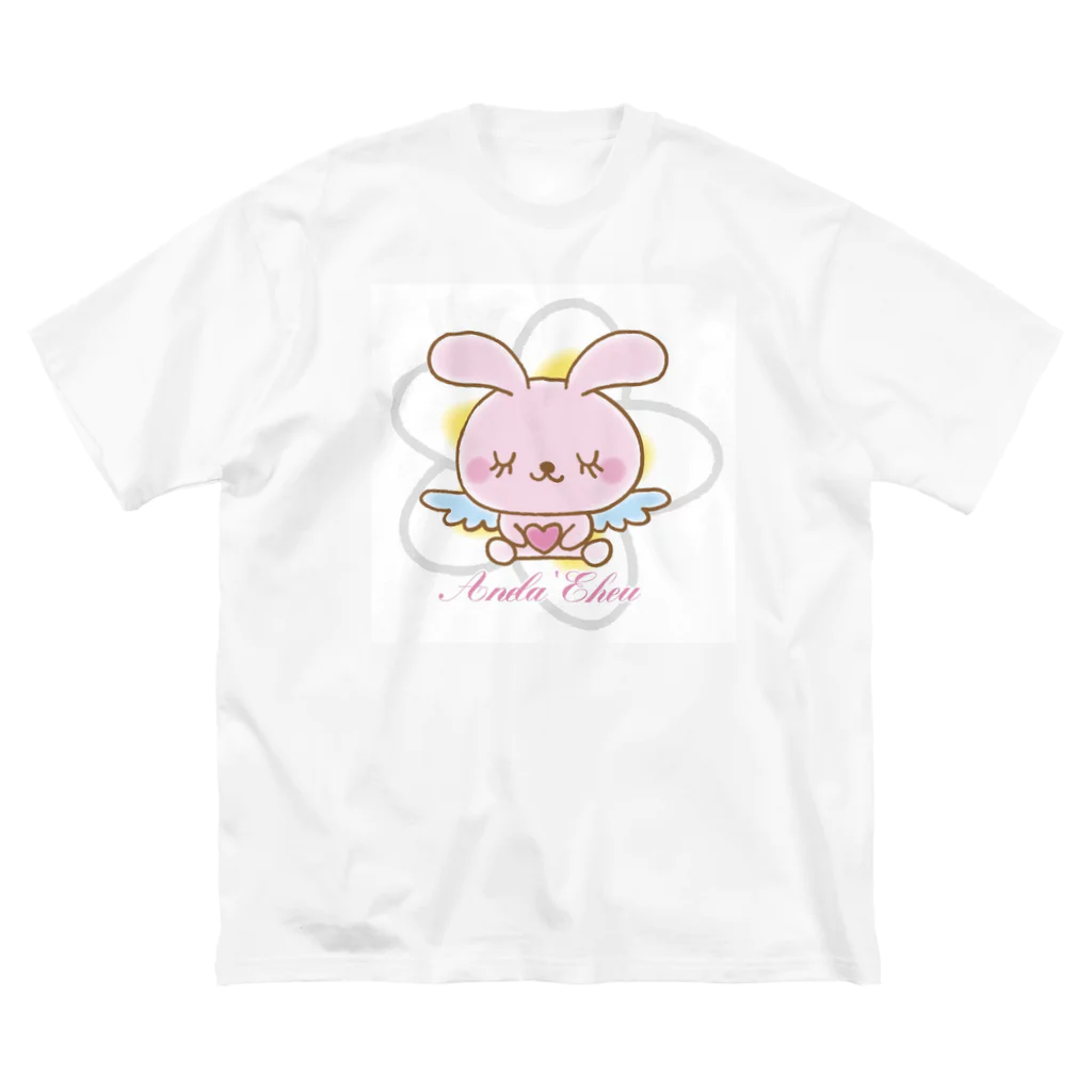 Anela’Eheuの天使のうさぎハピバニちゃん ビッグシルエットTシャツ