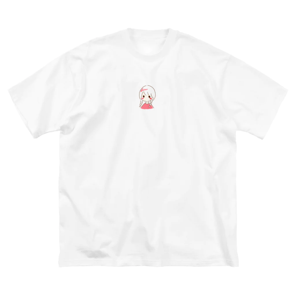 さくらもちの三つ編み女の子(赤色) Big T-Shirt