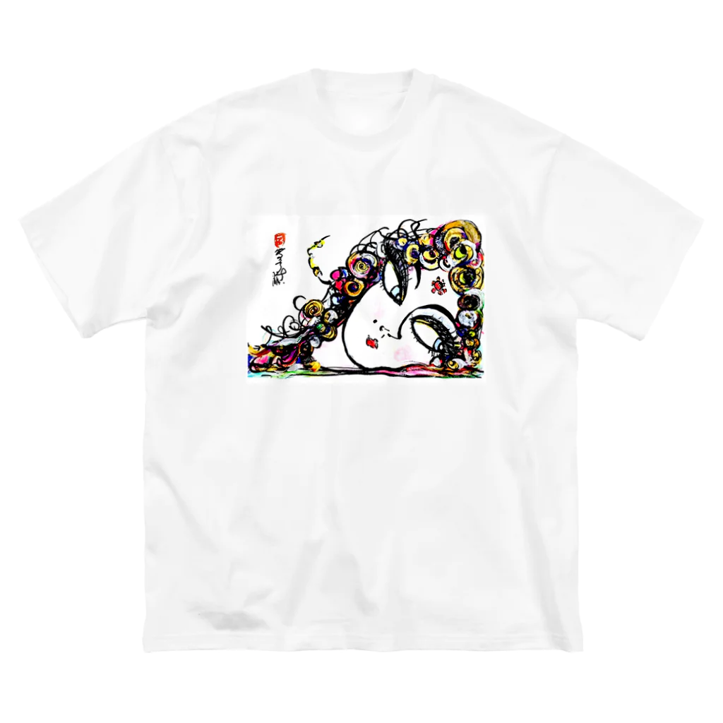 アニクラ デザイン本舗のパティオ イカウイィ氏 直筆デザイン画　amo akua　スピ公認 Big T-Shirt