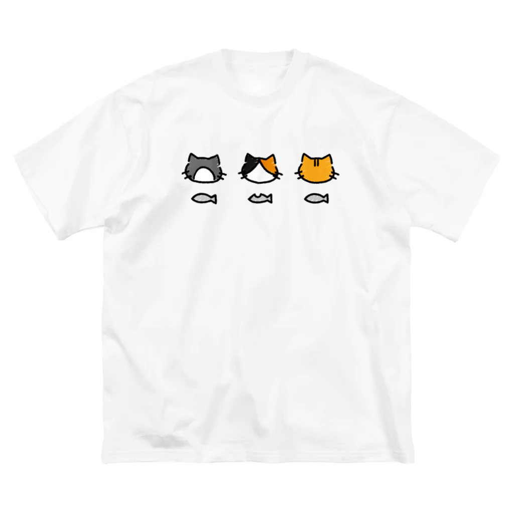 Pのねこ三兄弟 ビッグシルエットTシャツ