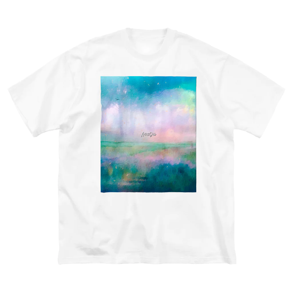 【ホラー専門店】ジルショップの油絵風の癒しデザイン(ターコイズブルー) Big T-Shirt