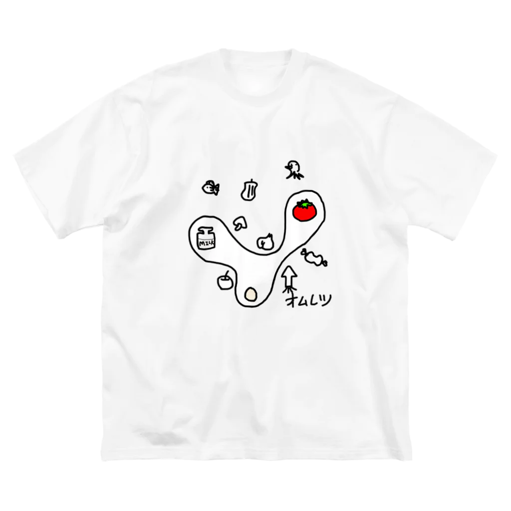 Opapanのふわふわオムレツ ビッグシルエットTシャツ