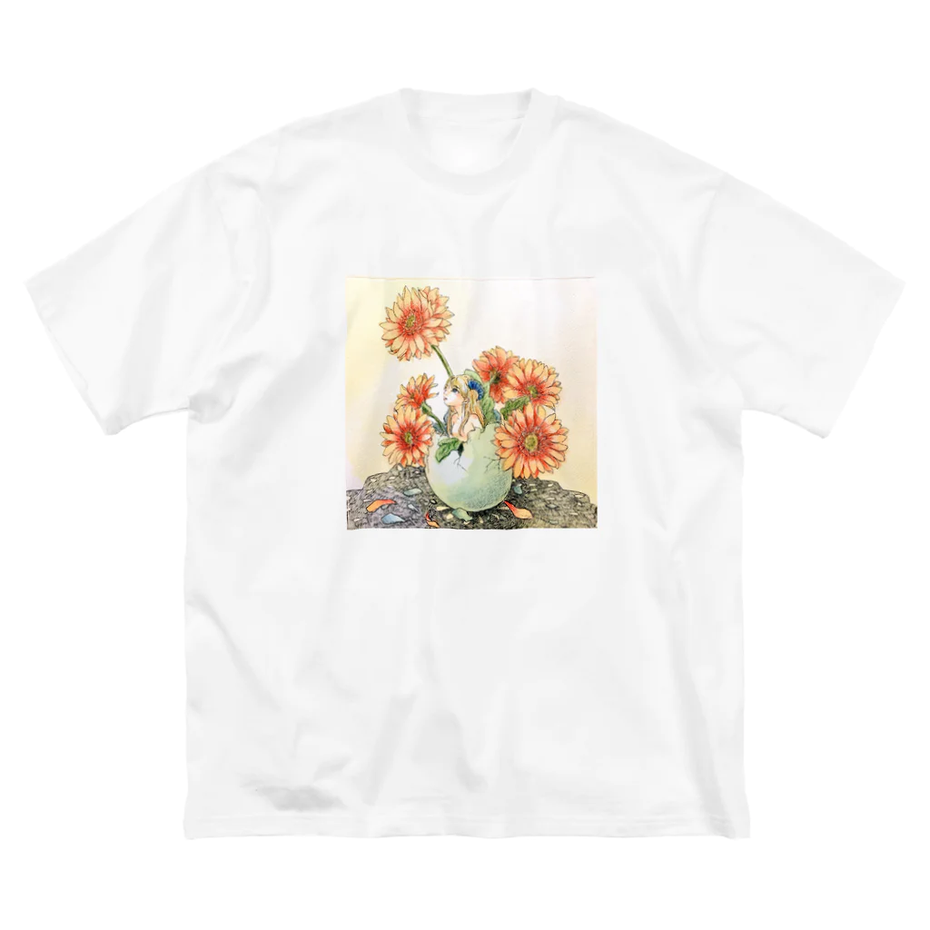 工房　鼓草 -こうぼう　つづみぐさ-のガーベラの君 ビッグシルエットTシャツ