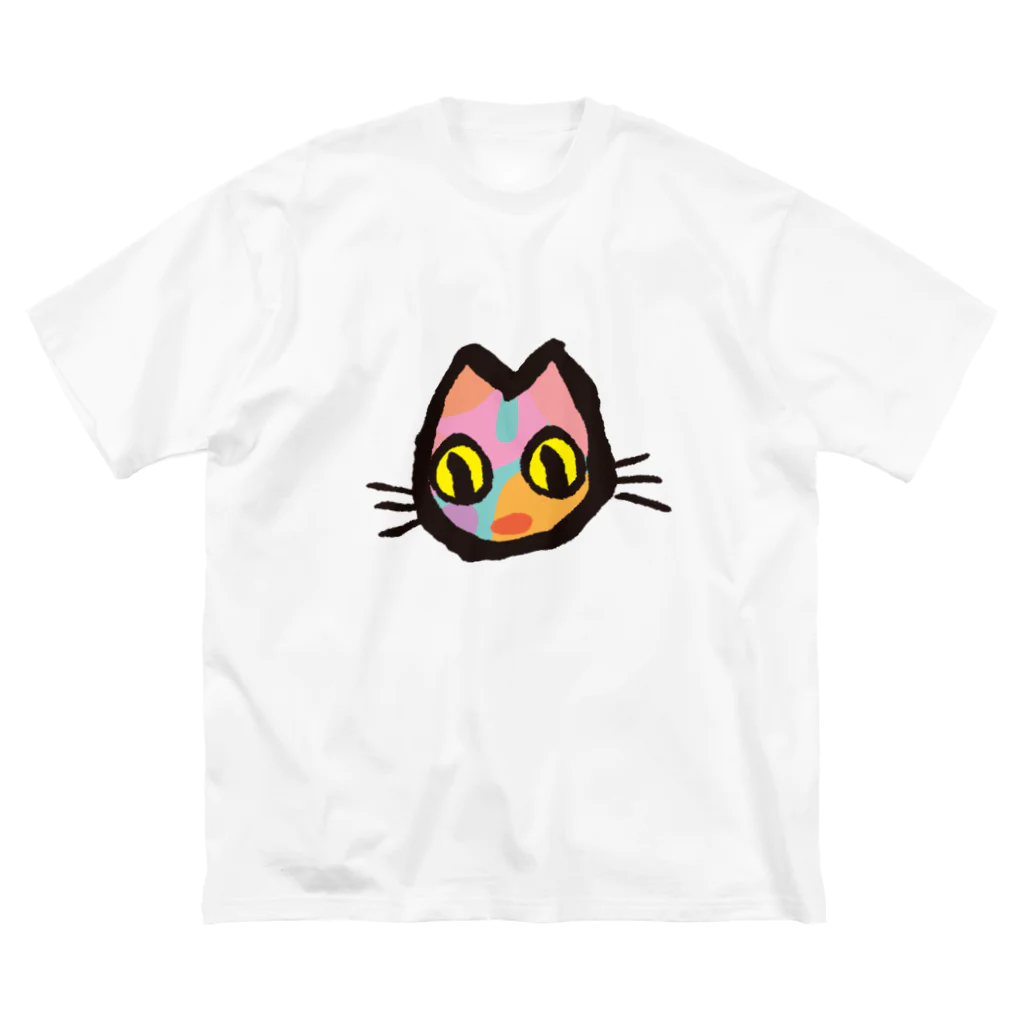 まみおデザインのカラフルニャンコ ビッグシルエットTシャツ