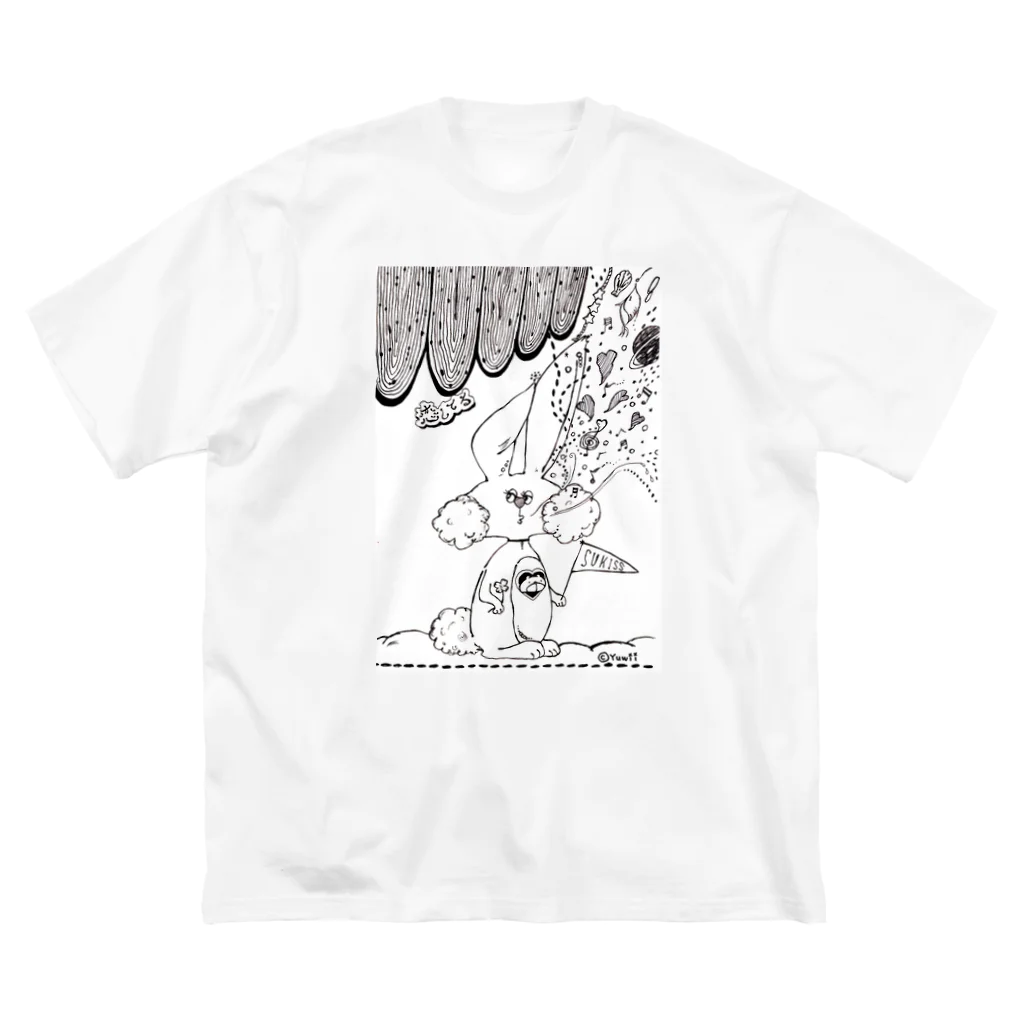 【Yuwiiの店】ゆぅぅぃーのうさ恋★白黒に〠恋してる Big T-Shirt