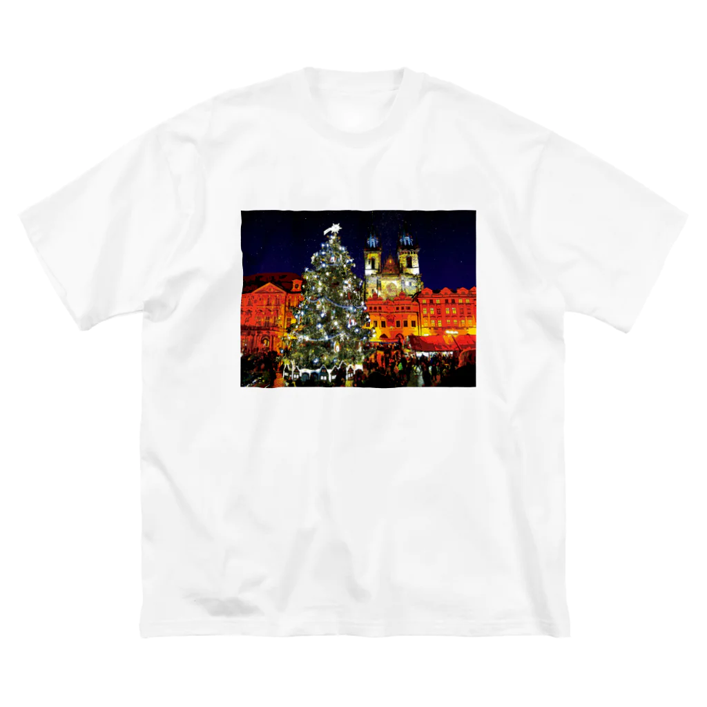 GALLERY misutawoのプラハ 夜のクリスマスツリーとティーン教会 Big T-Shirt