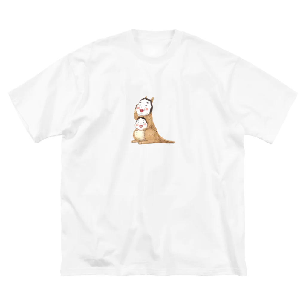 aya nariaiのひょっとこおかめカンガルー ビッグシルエットTシャツ