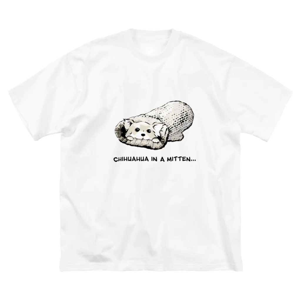 犬グッズの店しえるぶるーのミトンに入ったチワワ(クリーム) Big T-Shirt